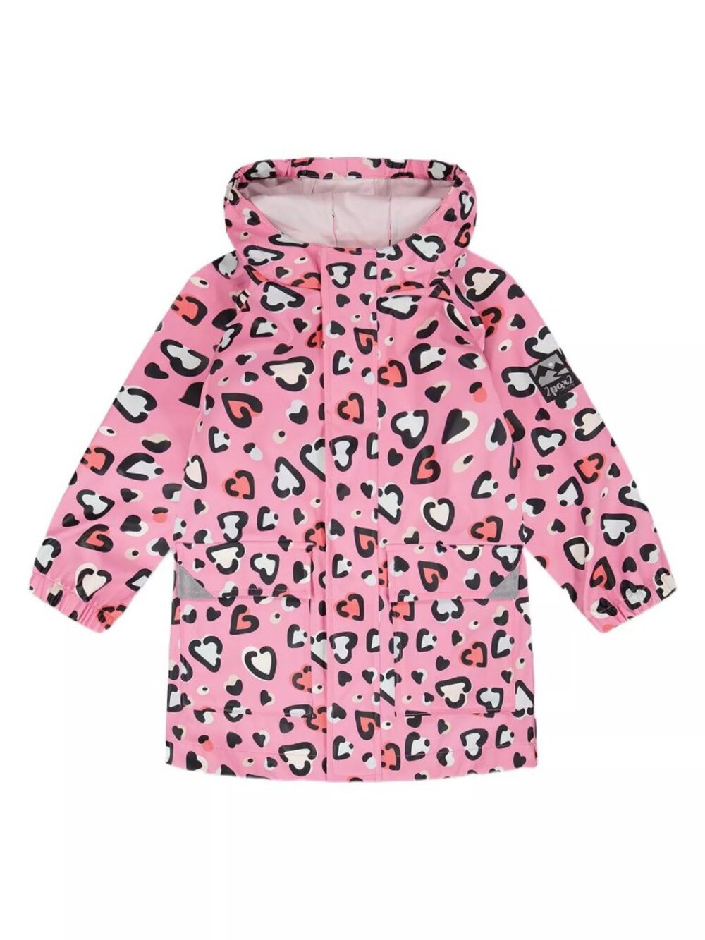 deux par deux Magical Pink Heart-Print Rain Jacket -Changes color when its wet!